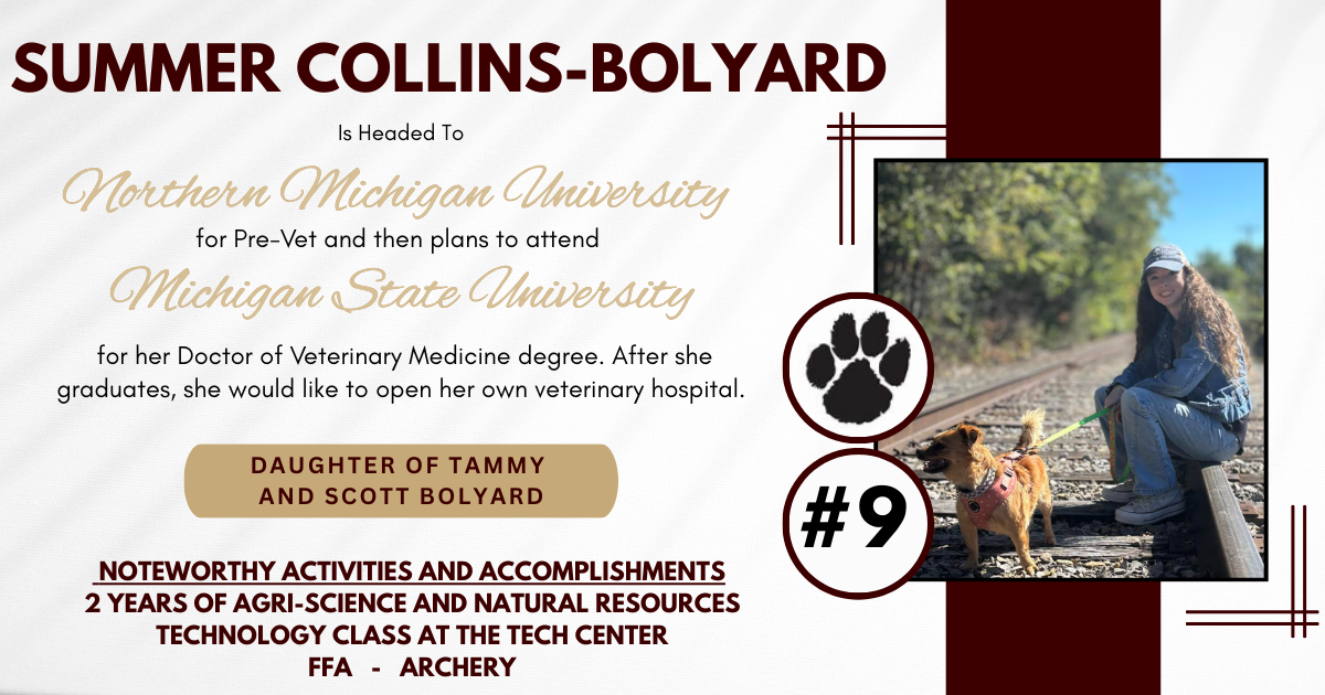 Summer Collins-Bolyard is headed to Northern Michigan University