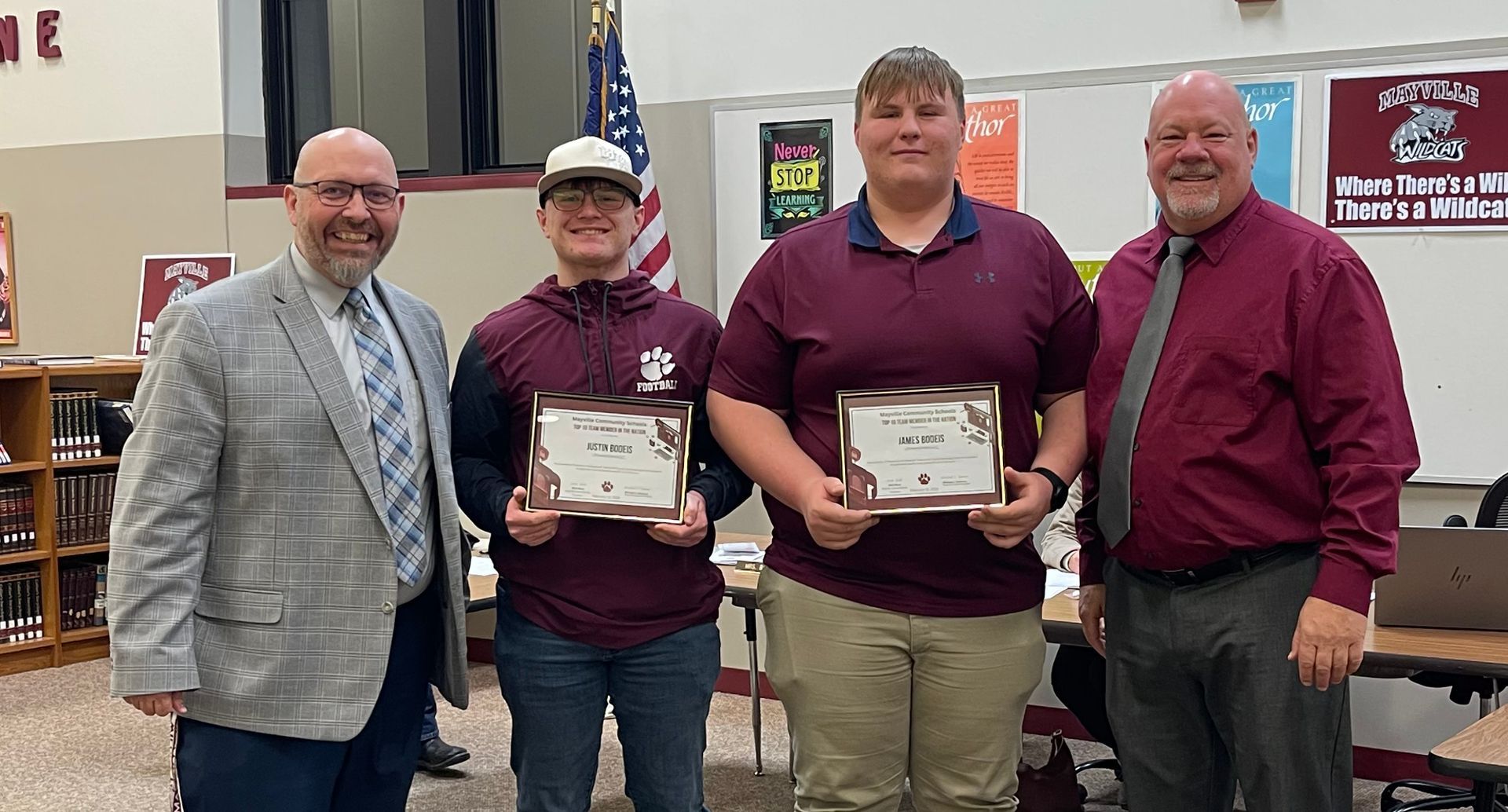 Elementary students dressed in Halloween costumes