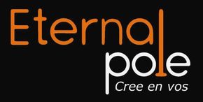 Un logotipo para el polo eterno sobre un fondo negro.