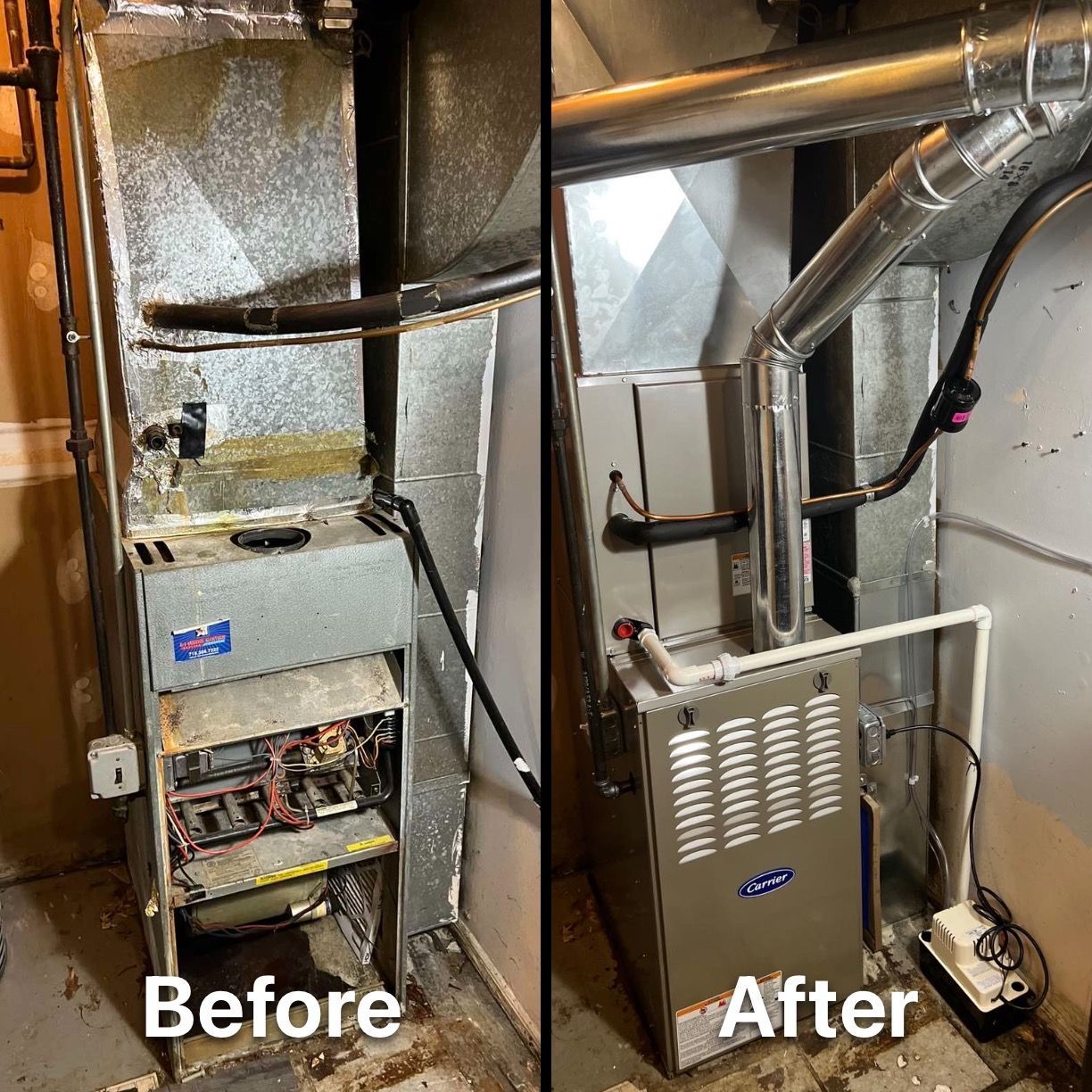 Before and After Furnace — Staten Island, NY — Cool Off HVAC