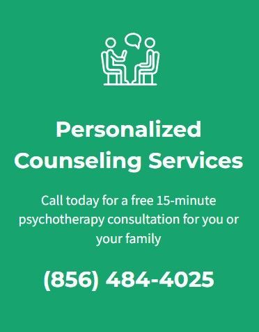 Personalized counseling services call today for a free 15 minute psychotherapy consultation for you or your family.