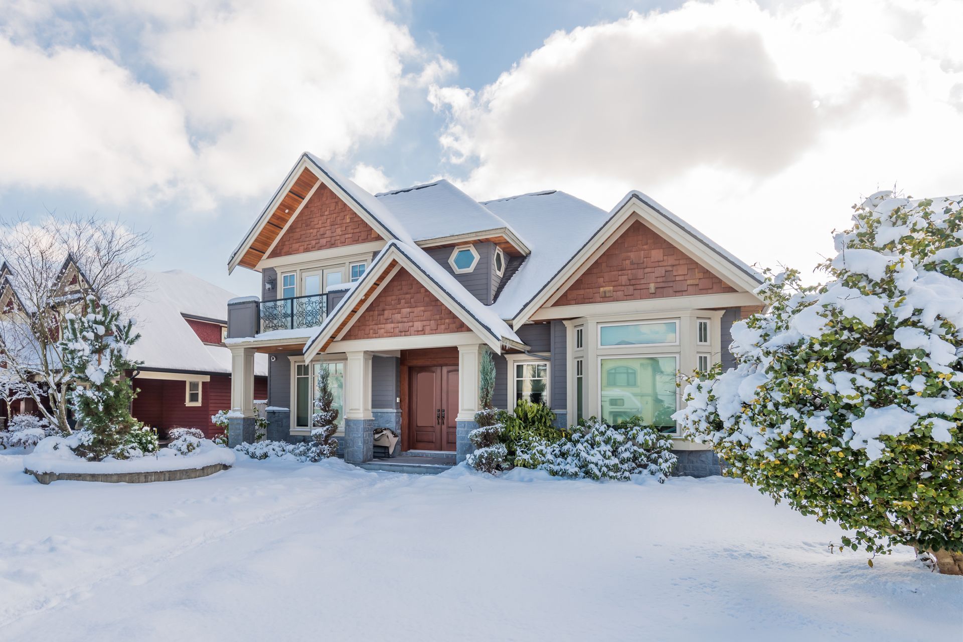 Residential House During Winter Season