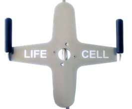 A metal object with the words life cell written on it LIFECELL products
