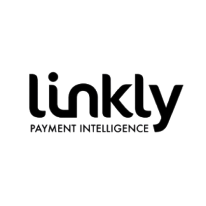 A black and white logo for linkly payment intelligence