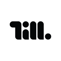 Till Payments logo, a modern black and white design with a sleek 'T,' symbolizing seamless payment innovation.