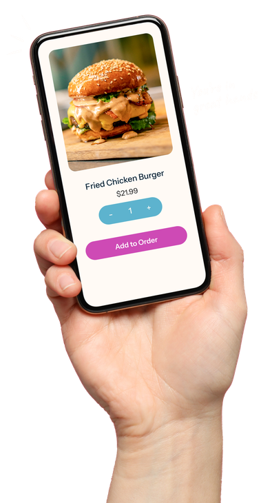 Online ordering system for restaurants - PushPOS mobile interface