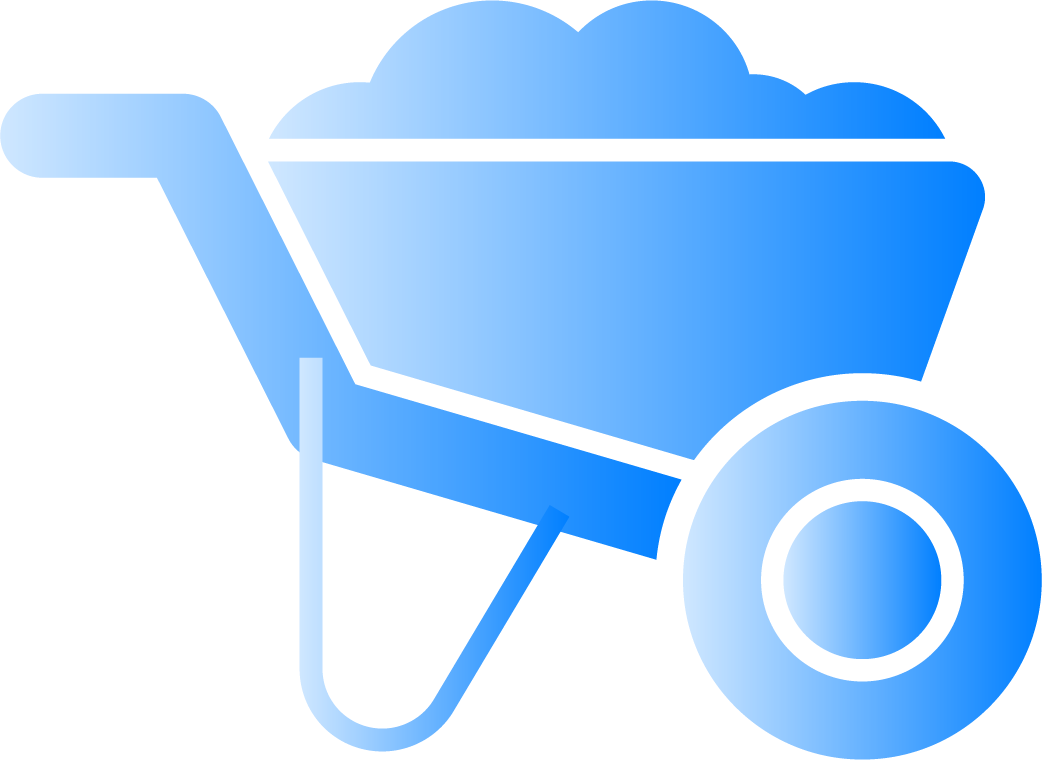 Mulch in a wheelbarrow icon