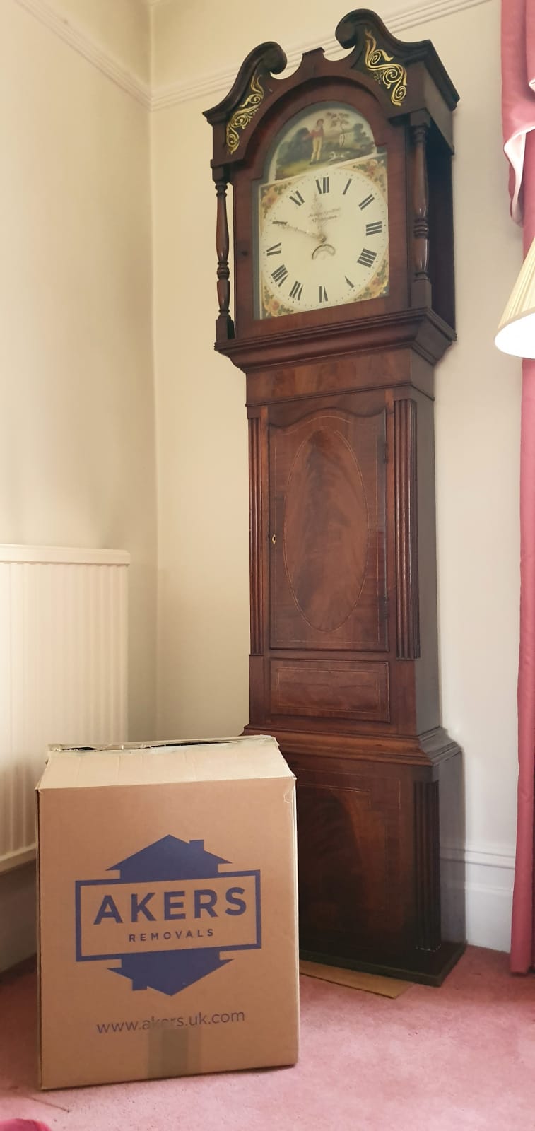 Long case clock removal