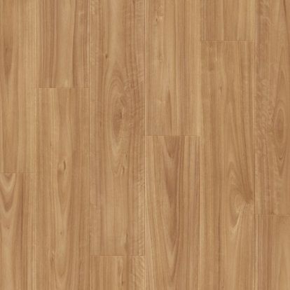 Light brown wooden floor with vertical planks.