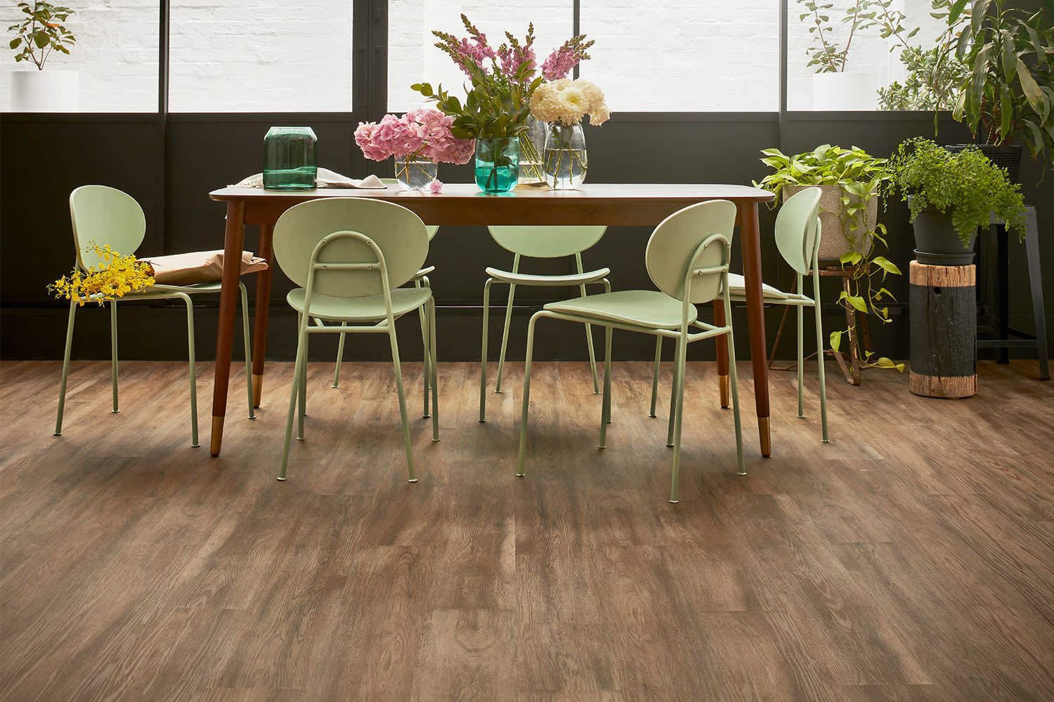 Green Chairs on Vinyl Wood Flooring - Tony Di Milia Flooring