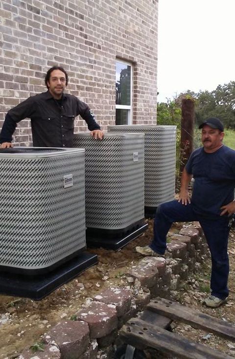 Men Repairing Home HVAC Unit — Grandview, TX — Kingdom Air Conditioning & Heating