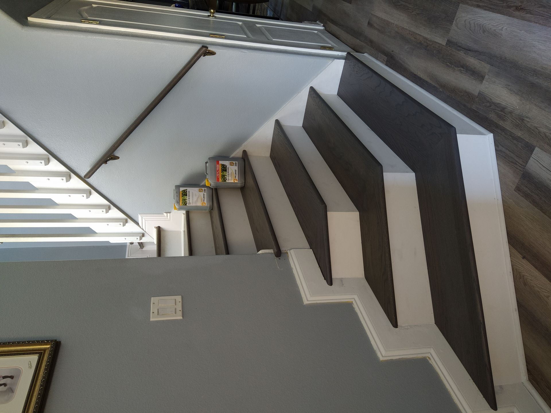 Staircase with wooden steps 