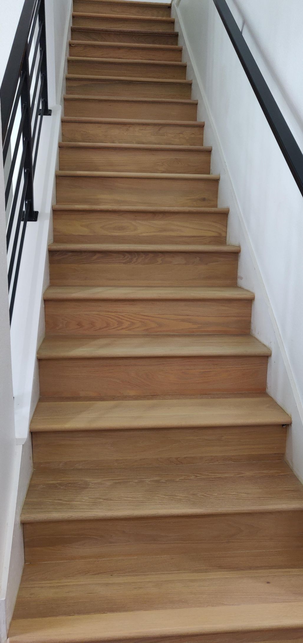 The stairs are made of wood