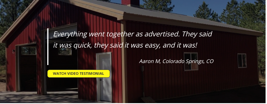 A red barn with the words everything went together as advertised
