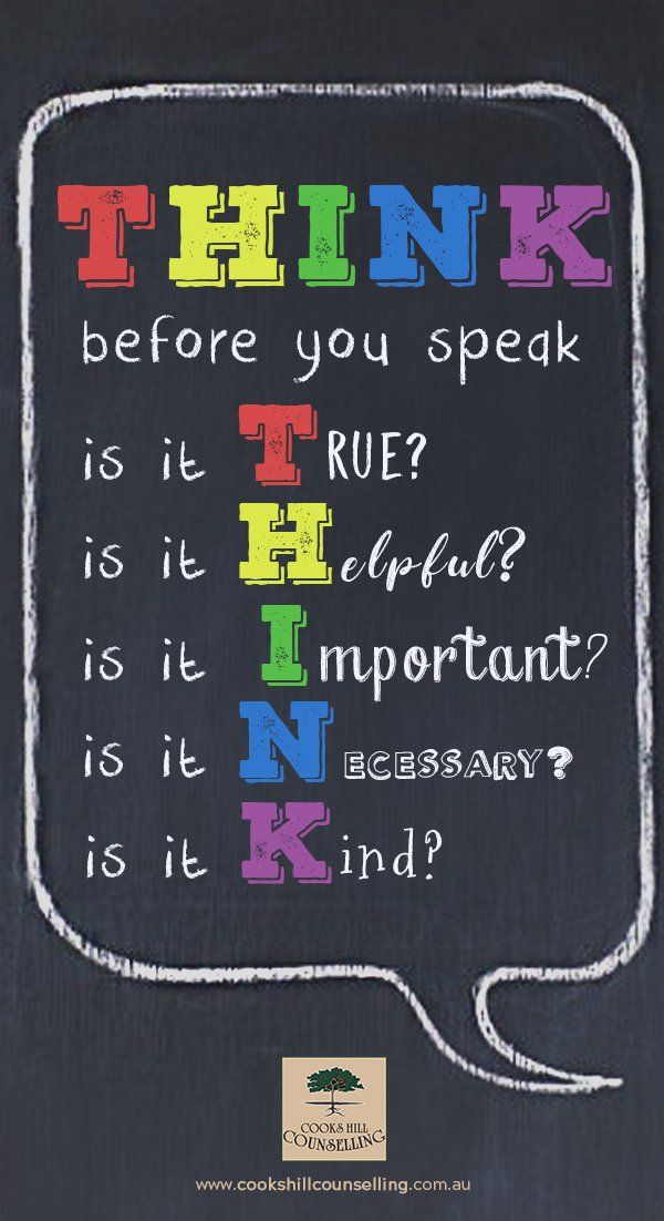 Think before you speak - Cooks Hill Counselling