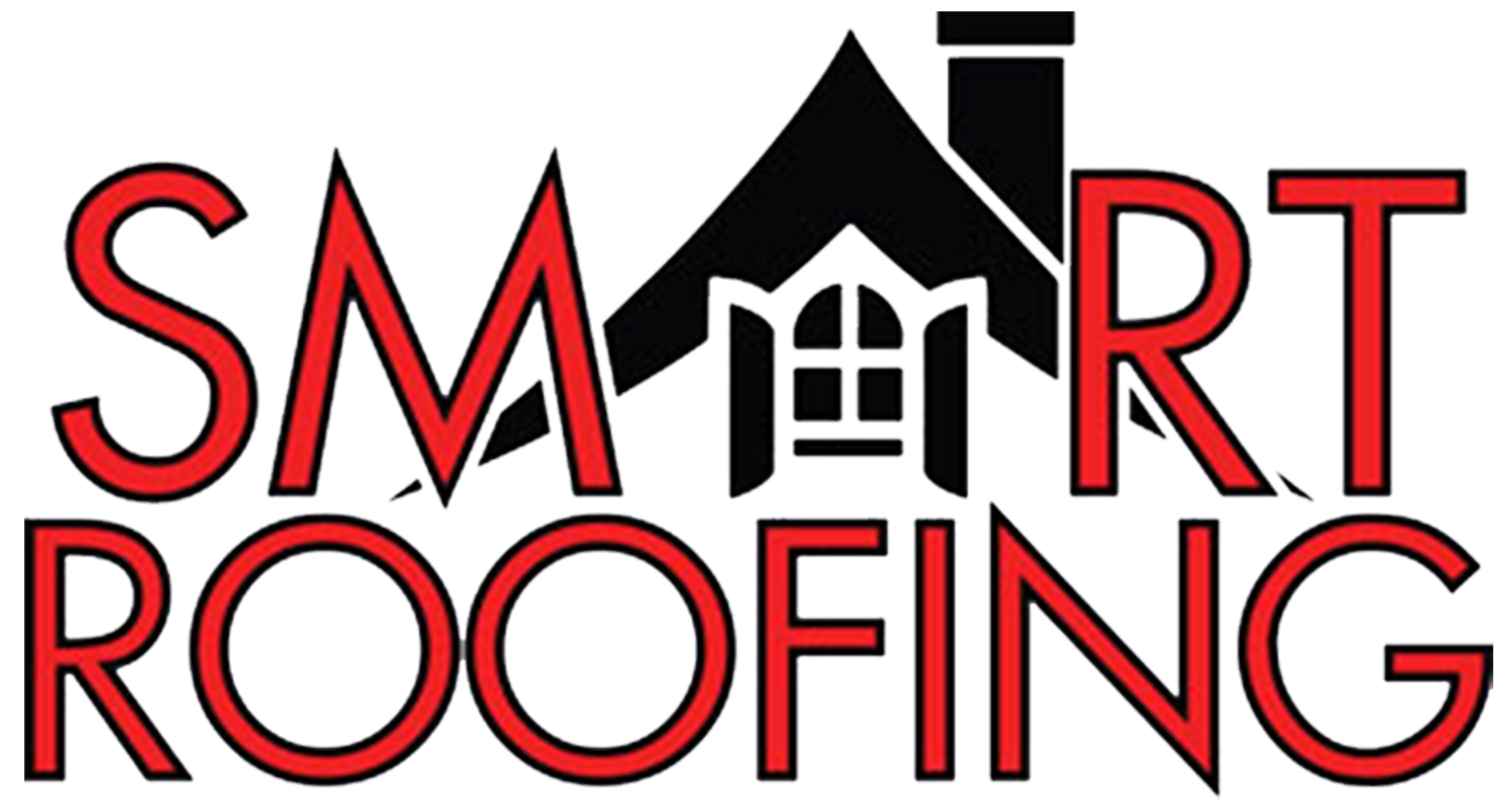 The logo for Smart Roofing LLC shows a house with a chimney on the roof.