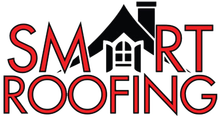 The logo for Smart Roofing LLC shows a house with a chimney on the roof.