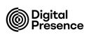 A black and white logo for digital presence with a target in the middle.