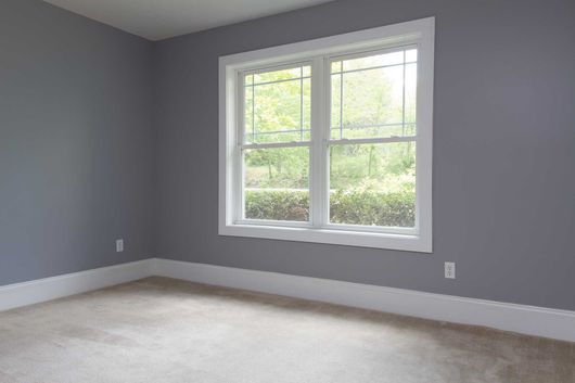 interior grey empty bedroom 
