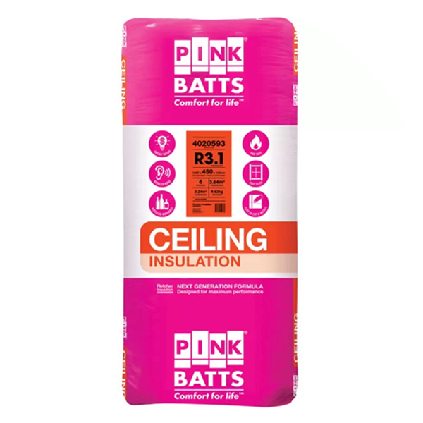 Bag of PinkBatts Ceiling Insulation With An R-Value Of 3.1— Austral Insulation In Toormina, NSW
