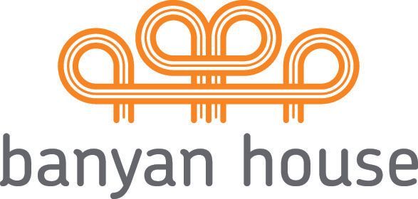 The Banyan House logo, featuring a stylized orange, multi-line tree graphic above the company name in gray text.