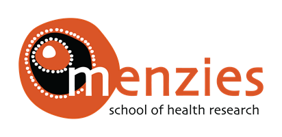 A logo for menzies school of health research