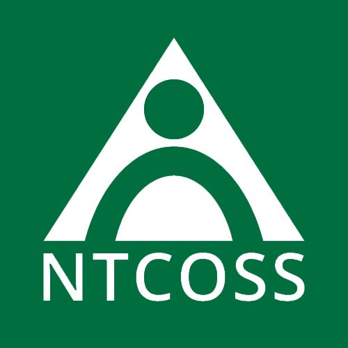 White logo on a green background featuring a stylized triangle with a circle and arch inside, above the text 