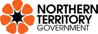 The Northern Territory Government logo featuring a stylized orange sturt's desert rose flower next to black text.