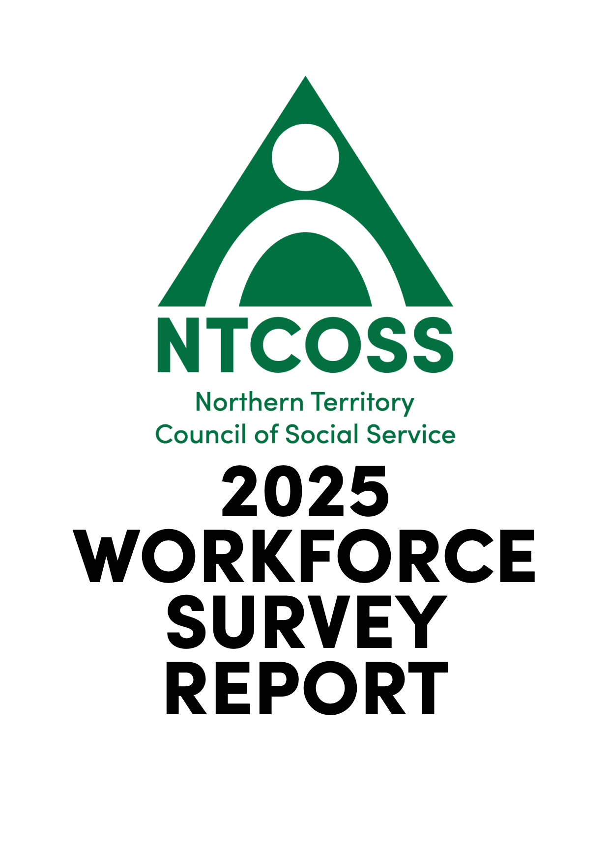 Logo and title text for the NTCOSS Northern Territory Council of Social Service 2025 Workforce Survey Report.