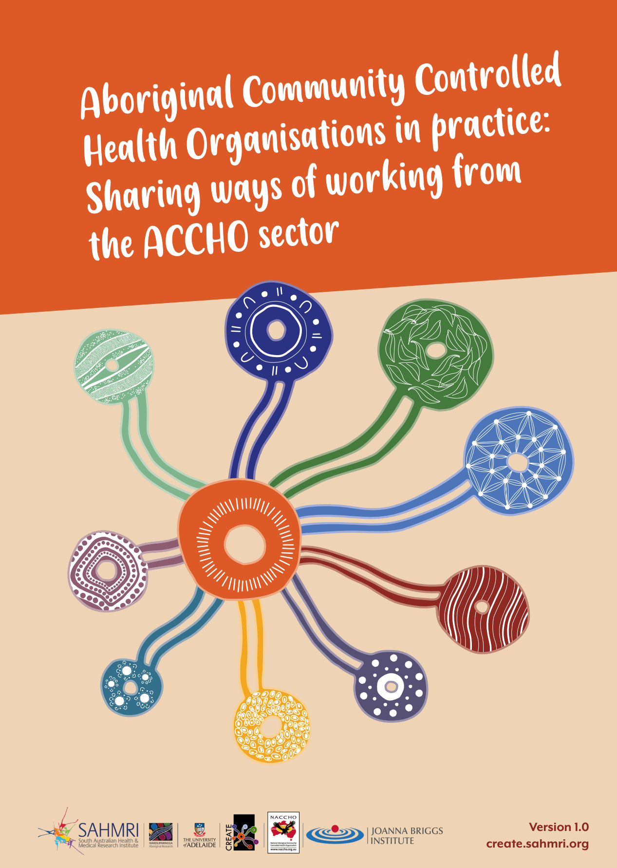 Title cover for a report on Aboriginal Community Controlled Health Organisations, featuring an indigenous-style graphic.