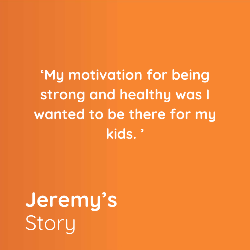 An orange background with jeremy 's story written on it