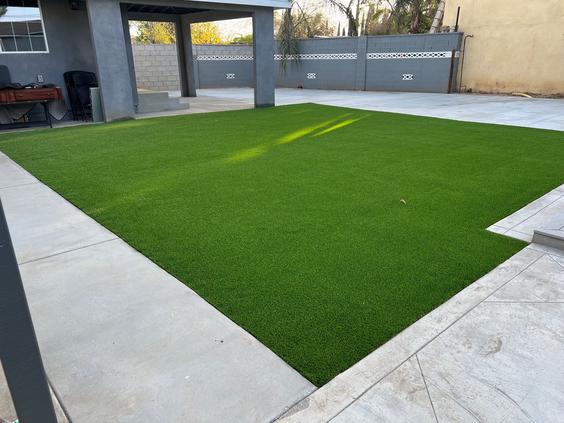 After artificial pet turf installation