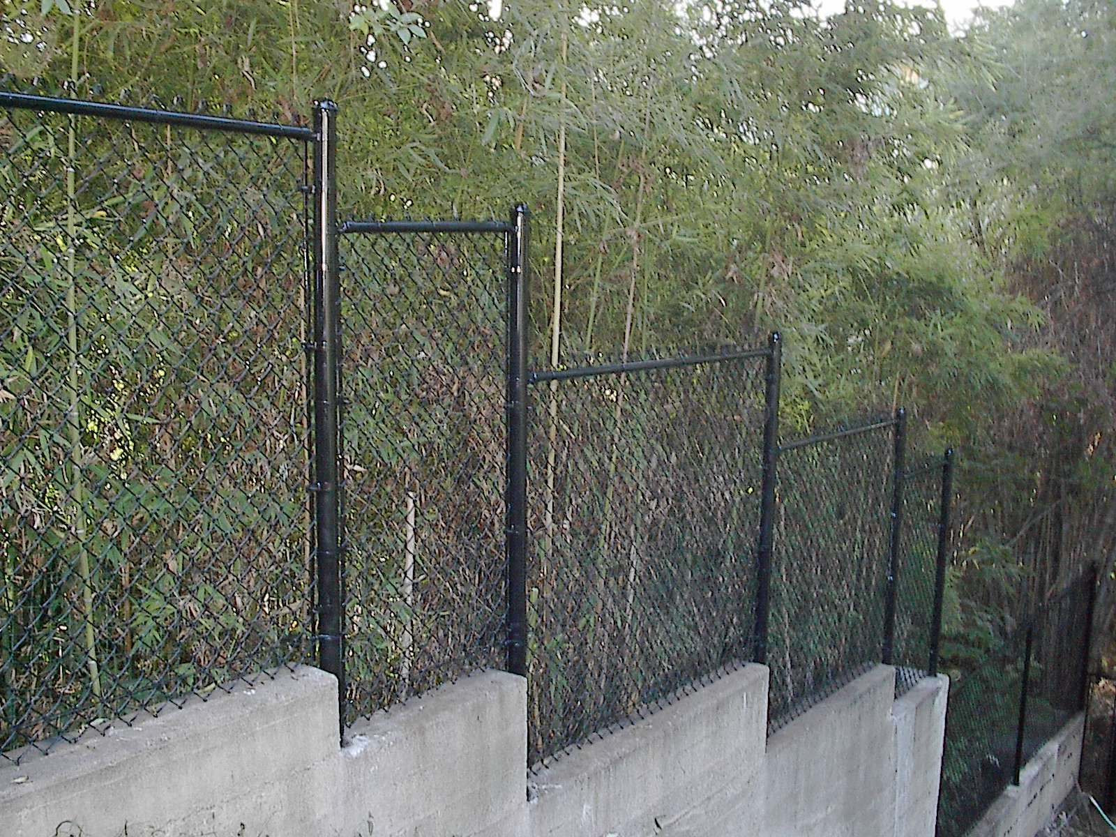Black vinyl fencing