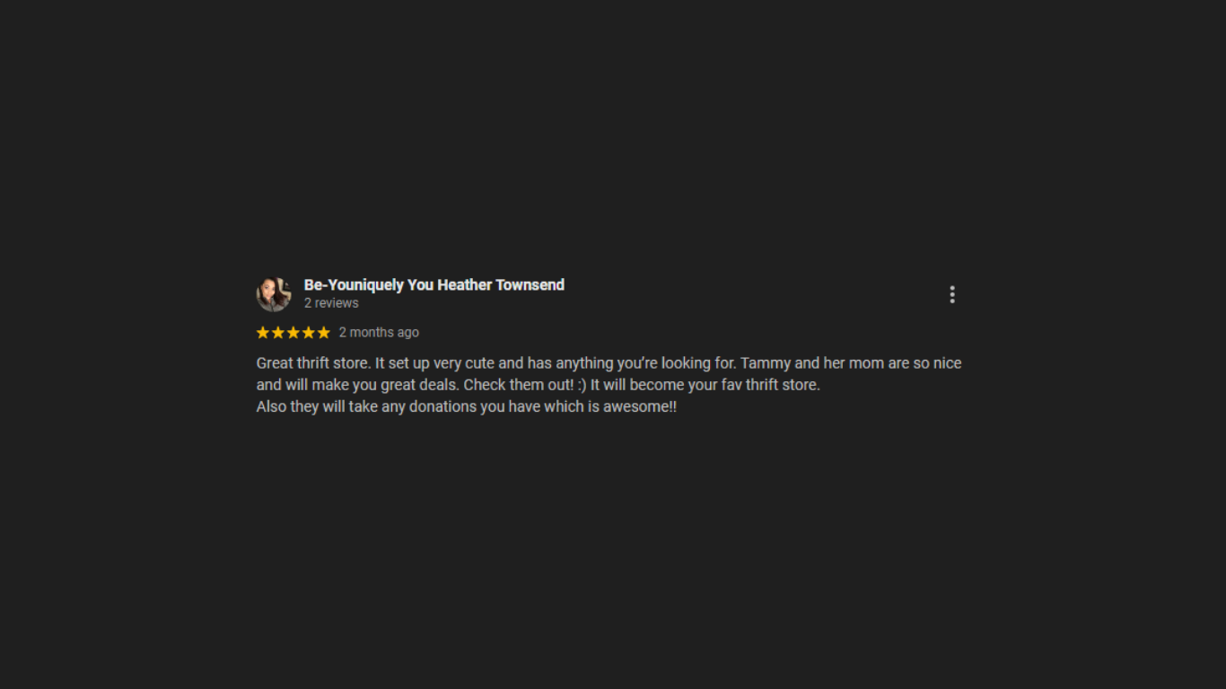 A user review with a 5-star rating. The text discusses great service and fast delivery.