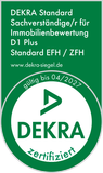 Ein grün-weißes Dekra-Logo auf weißem Hintergrund.