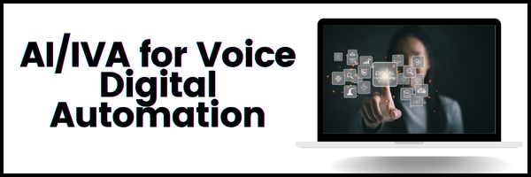 A computer screen with the words ai / iva for voice digital automation on it