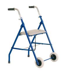 ROLLATOR PIEGHEVOLE IN ACCIAIO VERNICIATO CON SEDILE IMBOTTITO