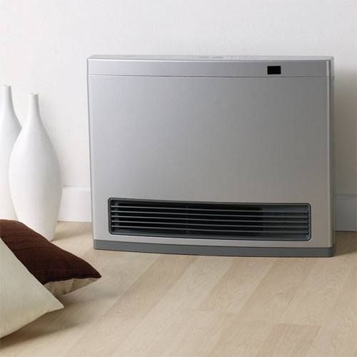 A Heater Is Sitting On A Wooden Floor In A Living Room — PalmAir Heating & Cooling Specialists In Wagga Wagga, NSW
