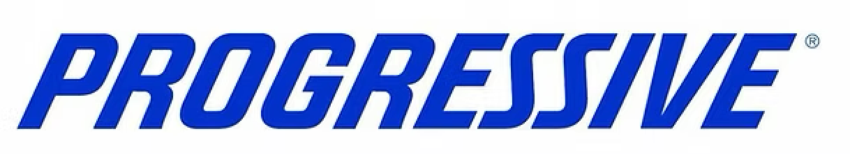 A blue progressive logo on a white background