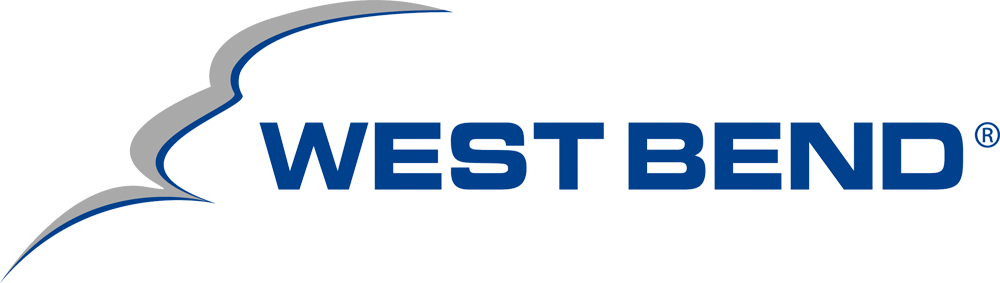 The west bend logo is blue and gray on a white background.
