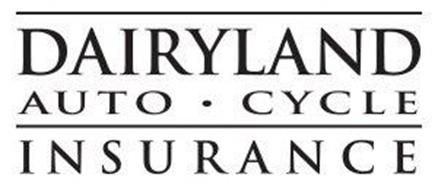 The dairyland auto cycle insurance logo is black and white.