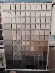 A display of different types of counter tops in a store.