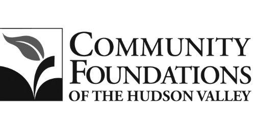 The community foundations of the hudson valley logo is black and white.