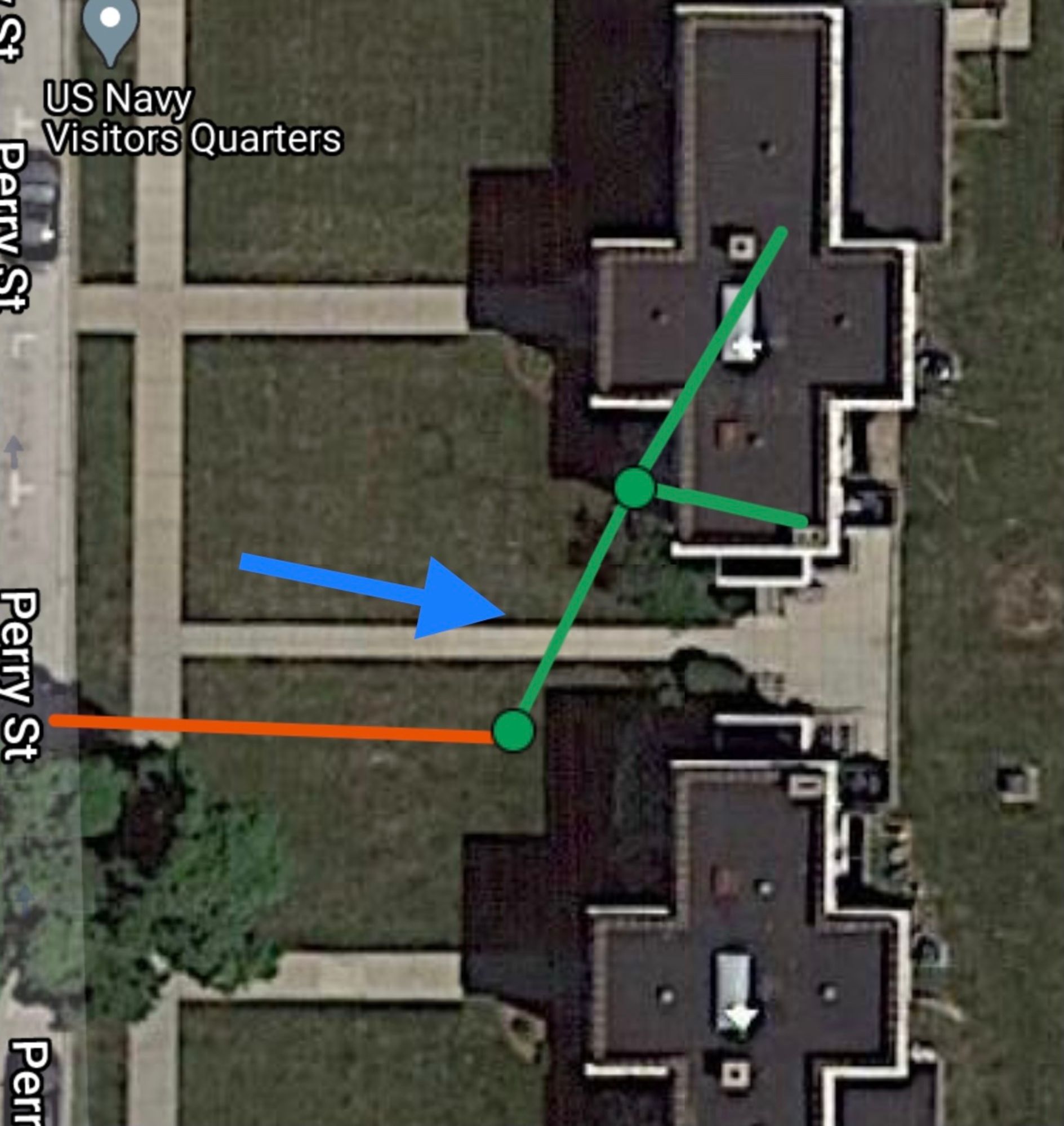 An aerial view of the u.s. navy visitor 's quarters
