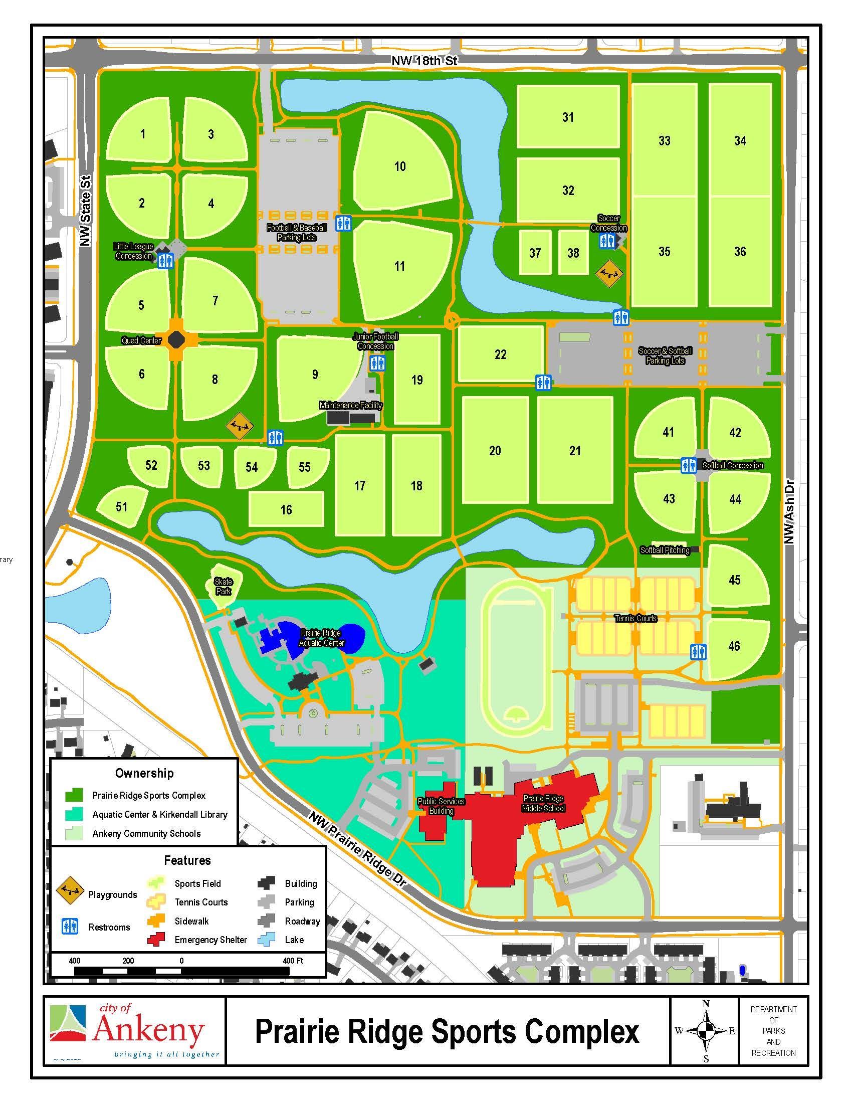 Prairie Ridge Soccer Complex Field Map