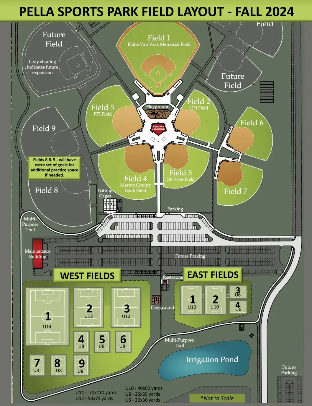 Pella Sports Park Field Map