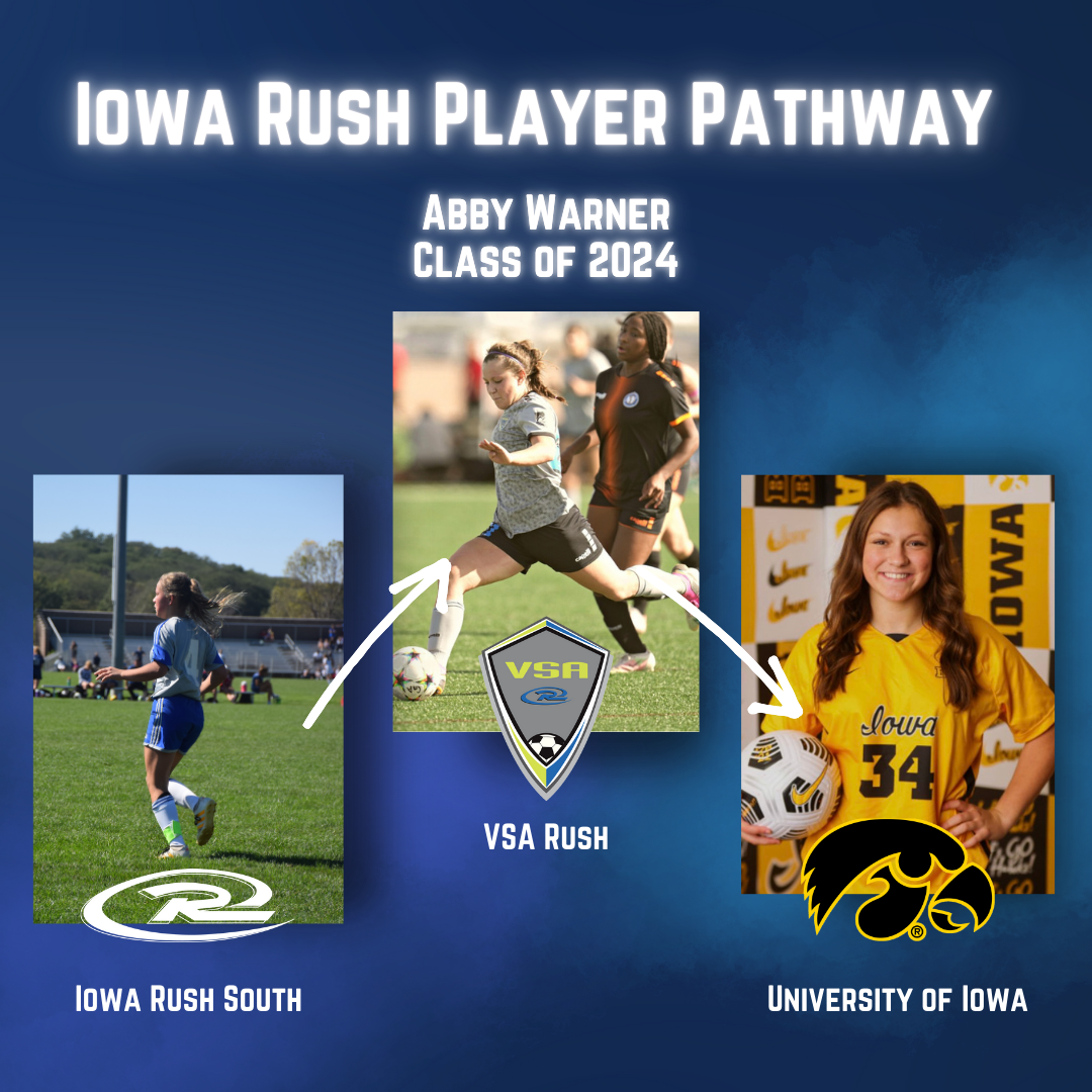 Iowa rush player pathway abby warner class of 2024