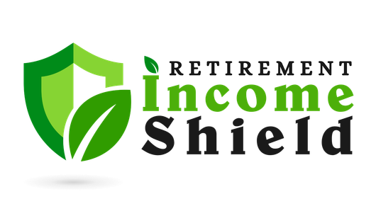 The retirement income shield logo is a green shield with leaves on it.