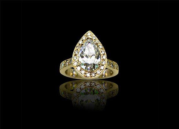 Pear Diamond Ring — Palm Desert, CA — D. Bierfeldt Jewelers