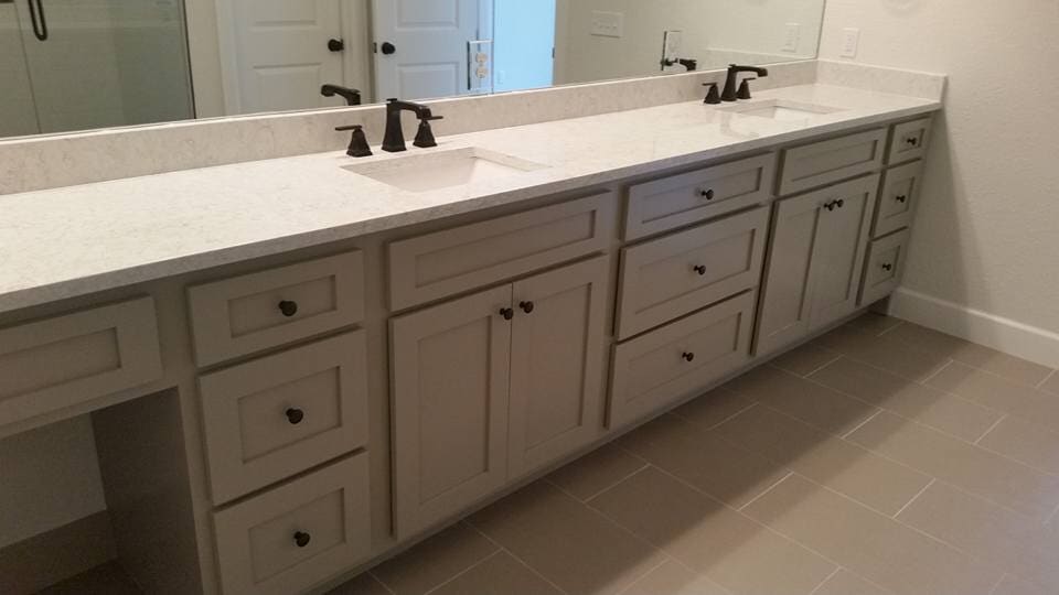 White Bathroom Cabinet   — Custom Cabinets in Spring, AR